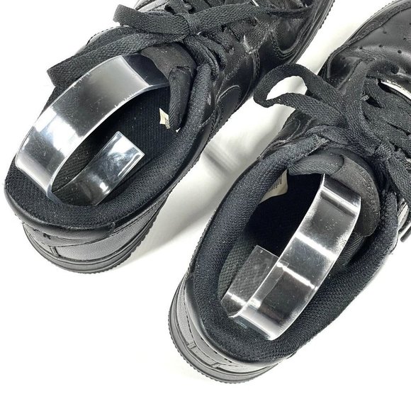 Nike Air Force 1 07 Black Leather Sneakers 315115-038 Womens Size 6 Shoes - Picture 10 of 12